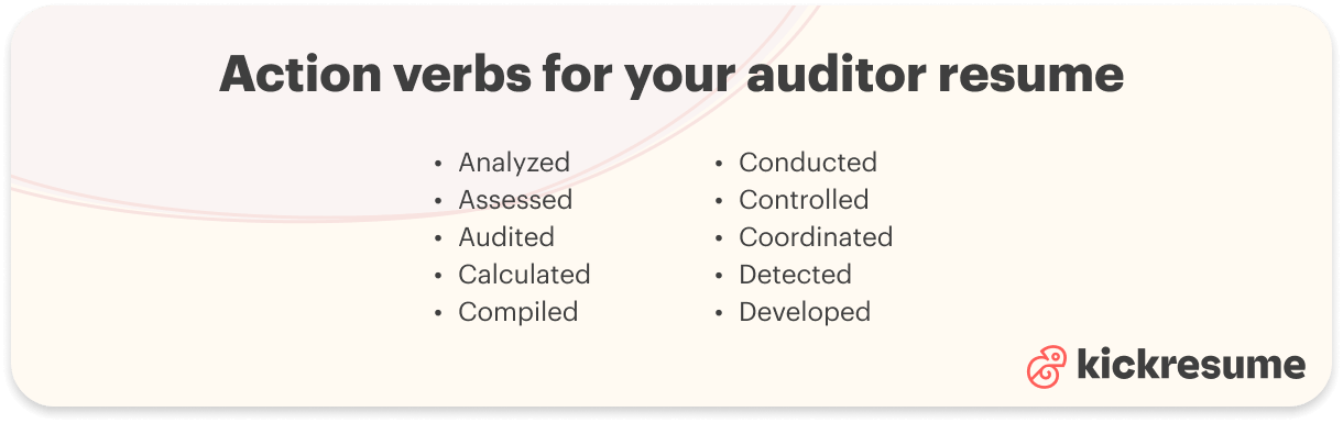 Auditor resume action verbs