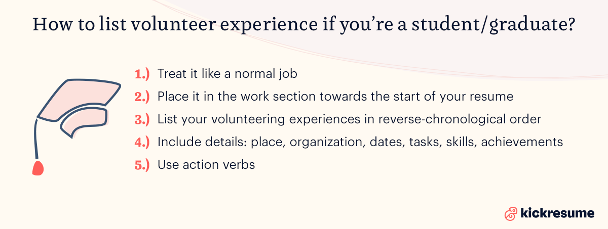 how to list volunteer experience if you're a student