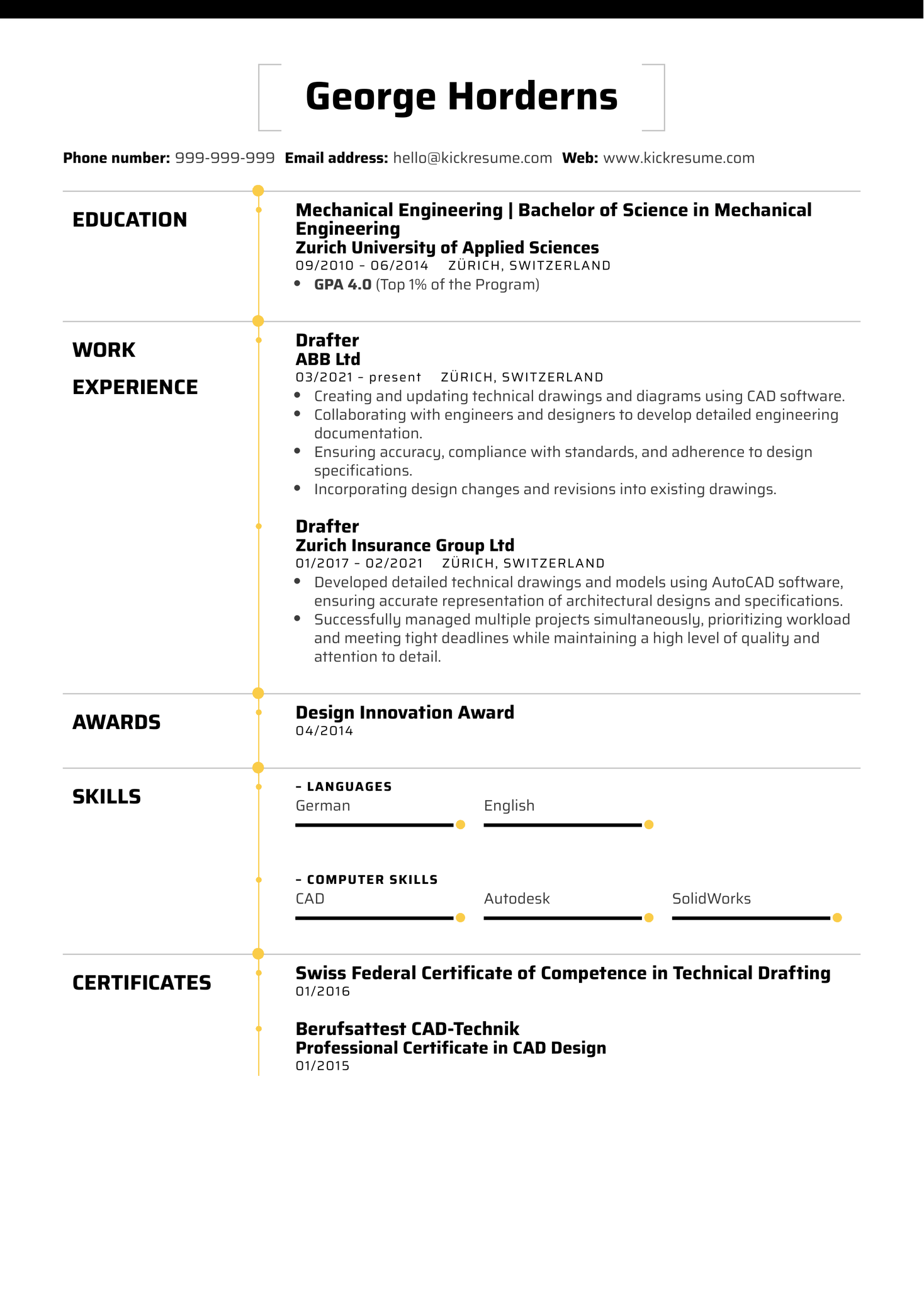 Drafter Resume Sample