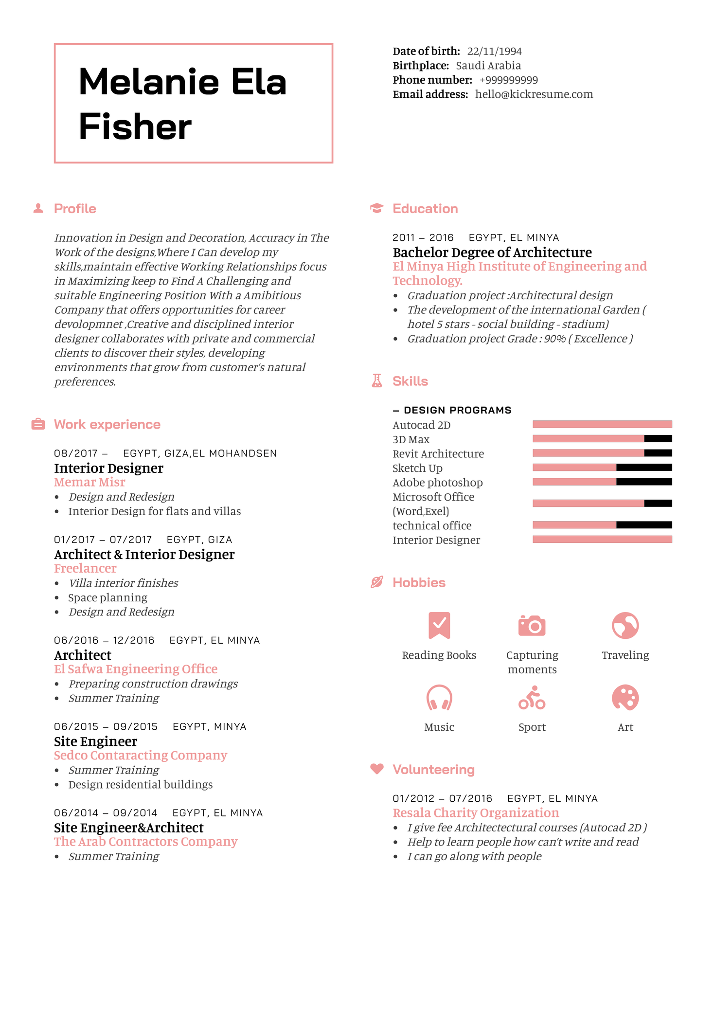 Architect Resume Sample