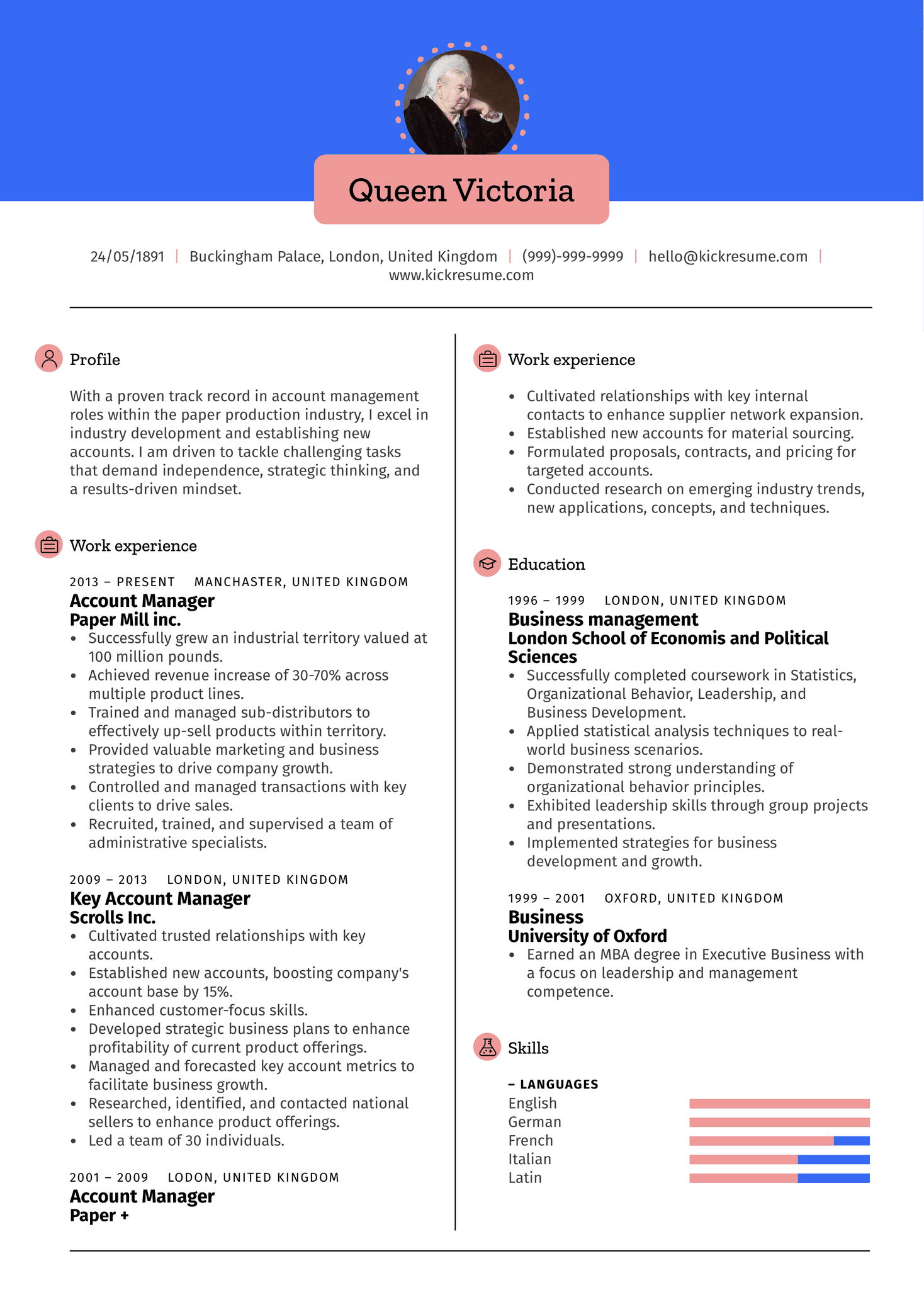 Engineering Account Manager Resume Sample