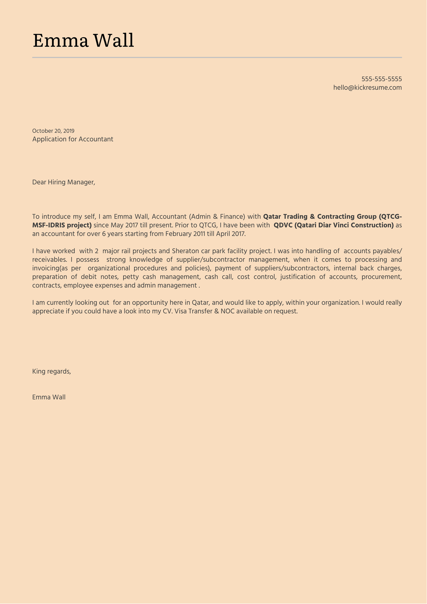 DB Schenker Accountant Cover Letter Template