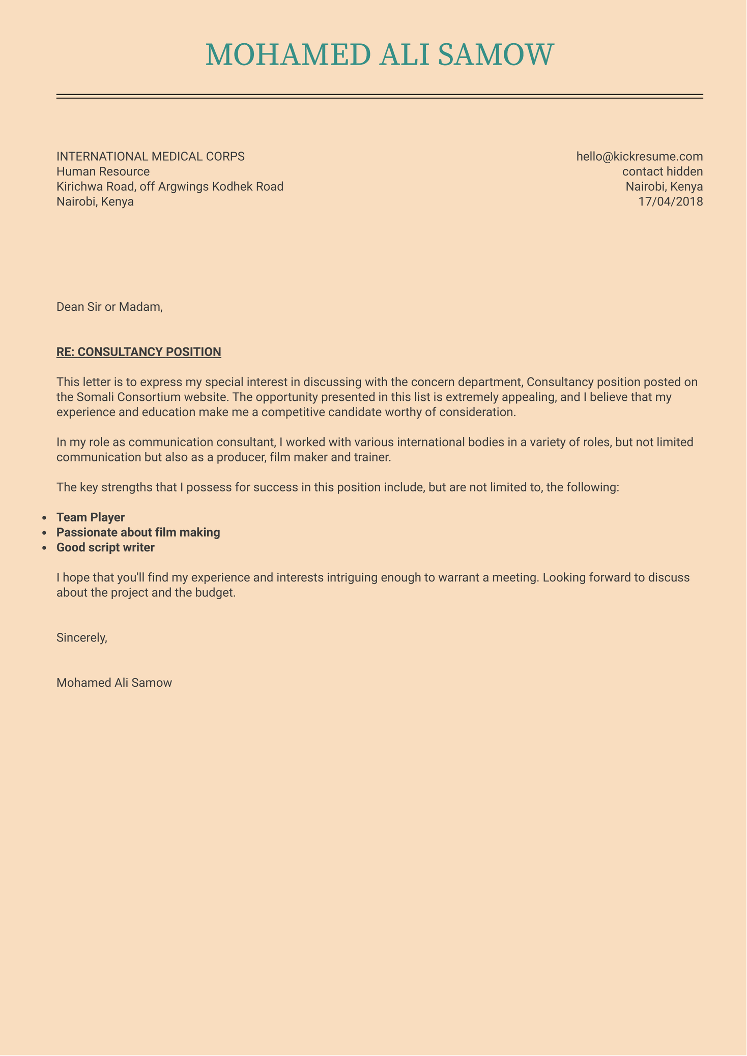 IT Project Manager Cover Letter Example