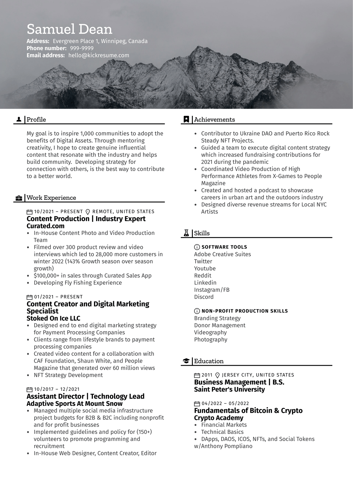 Creative Director at Cassette Monkeys Resume Sample