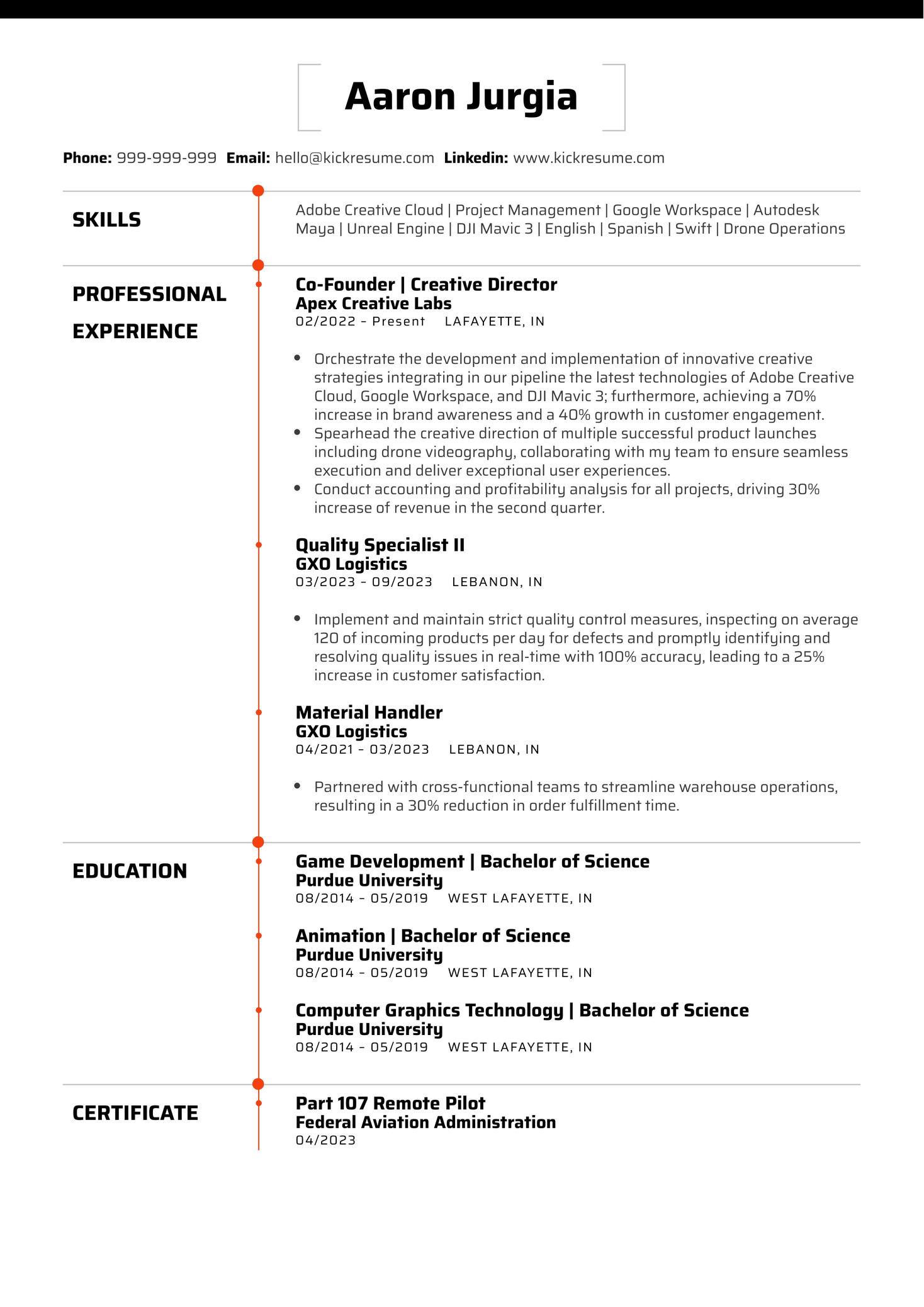 Warehouse Associate at Caterpillar Resume Sample