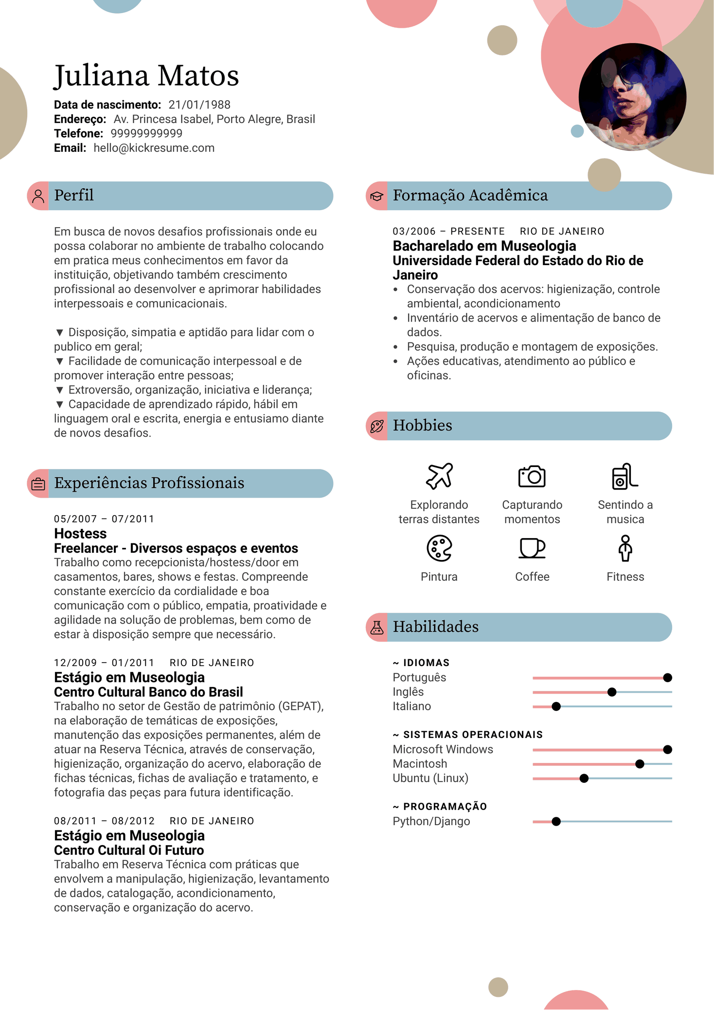 Modelo Curriculum Vitae Hostess [PT]