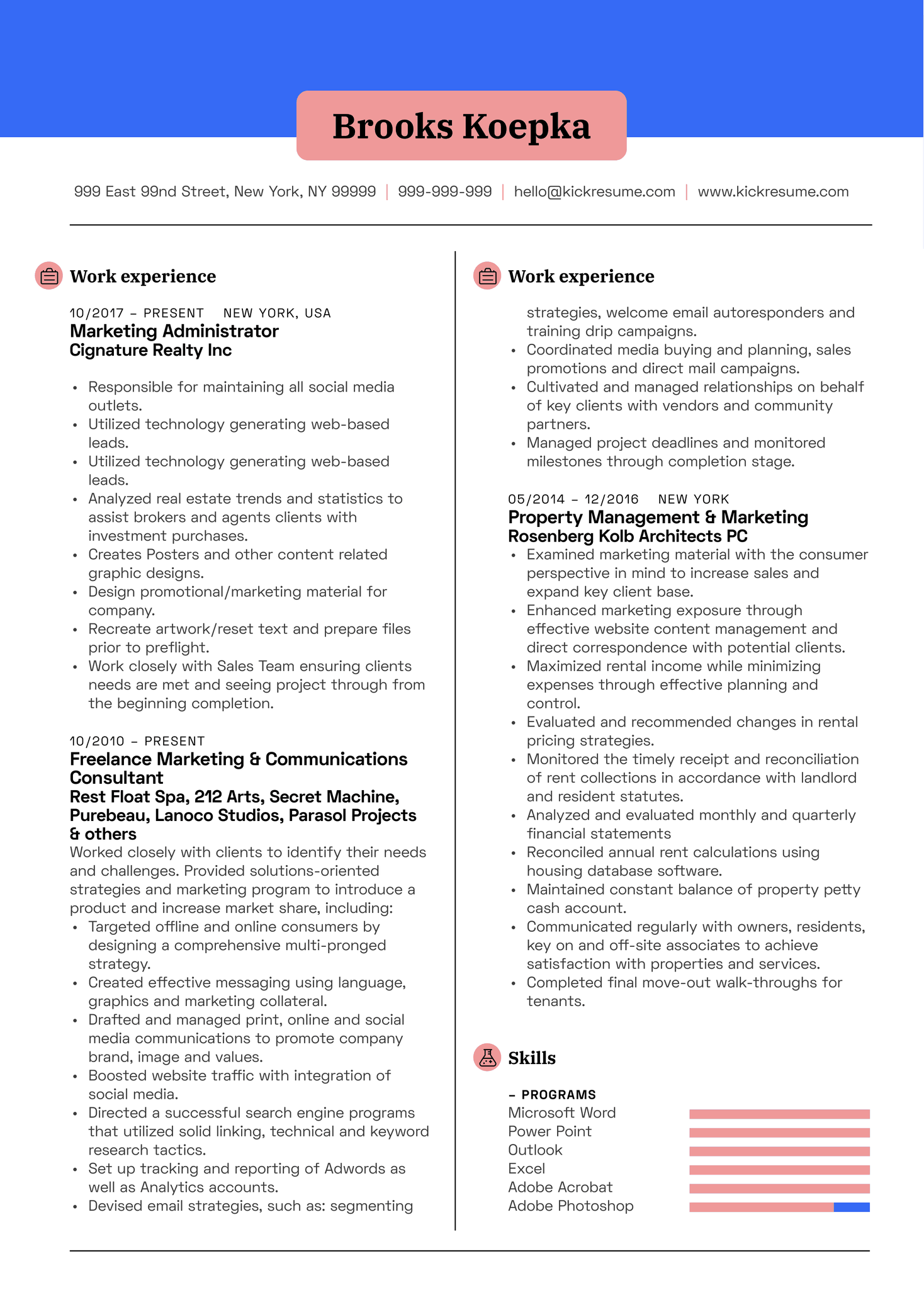 Marketing Manager CV Example