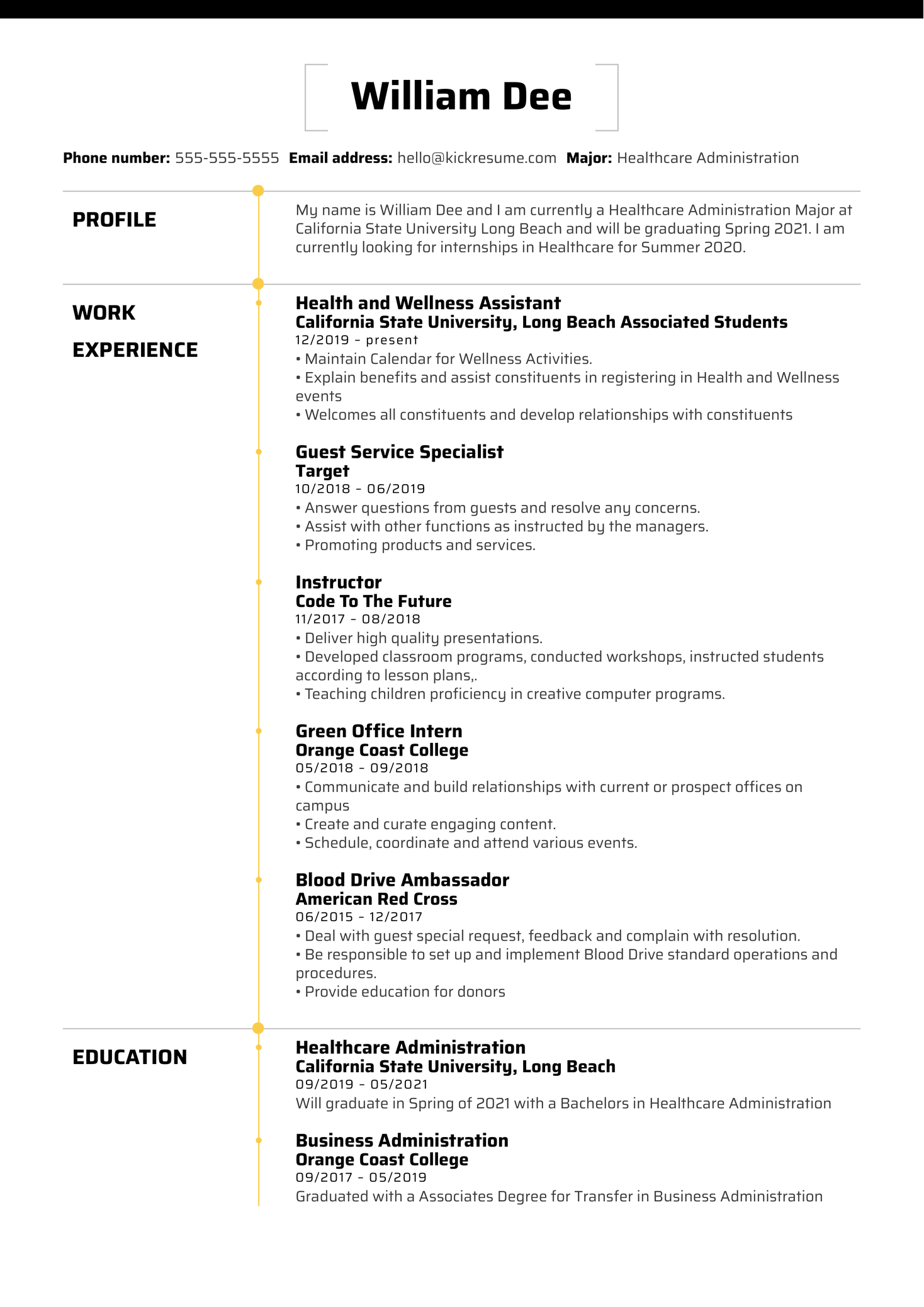 Beach Balance Assistant at UC Long Beach Resume Sample