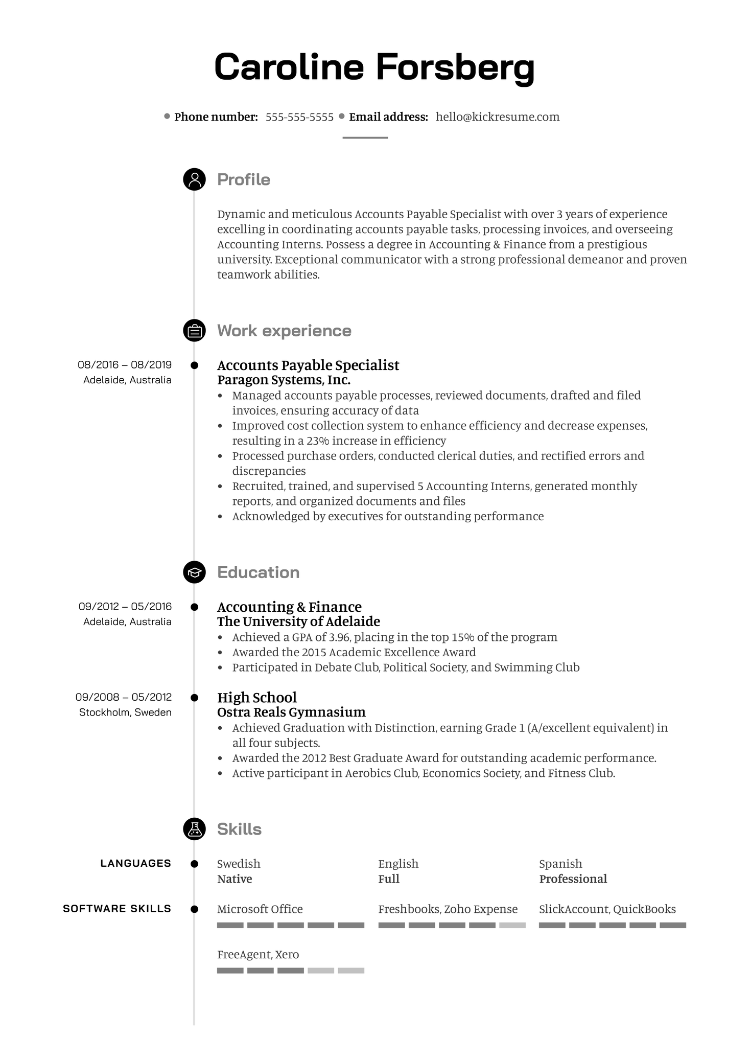 Accounts Payable Specialist Resume Example