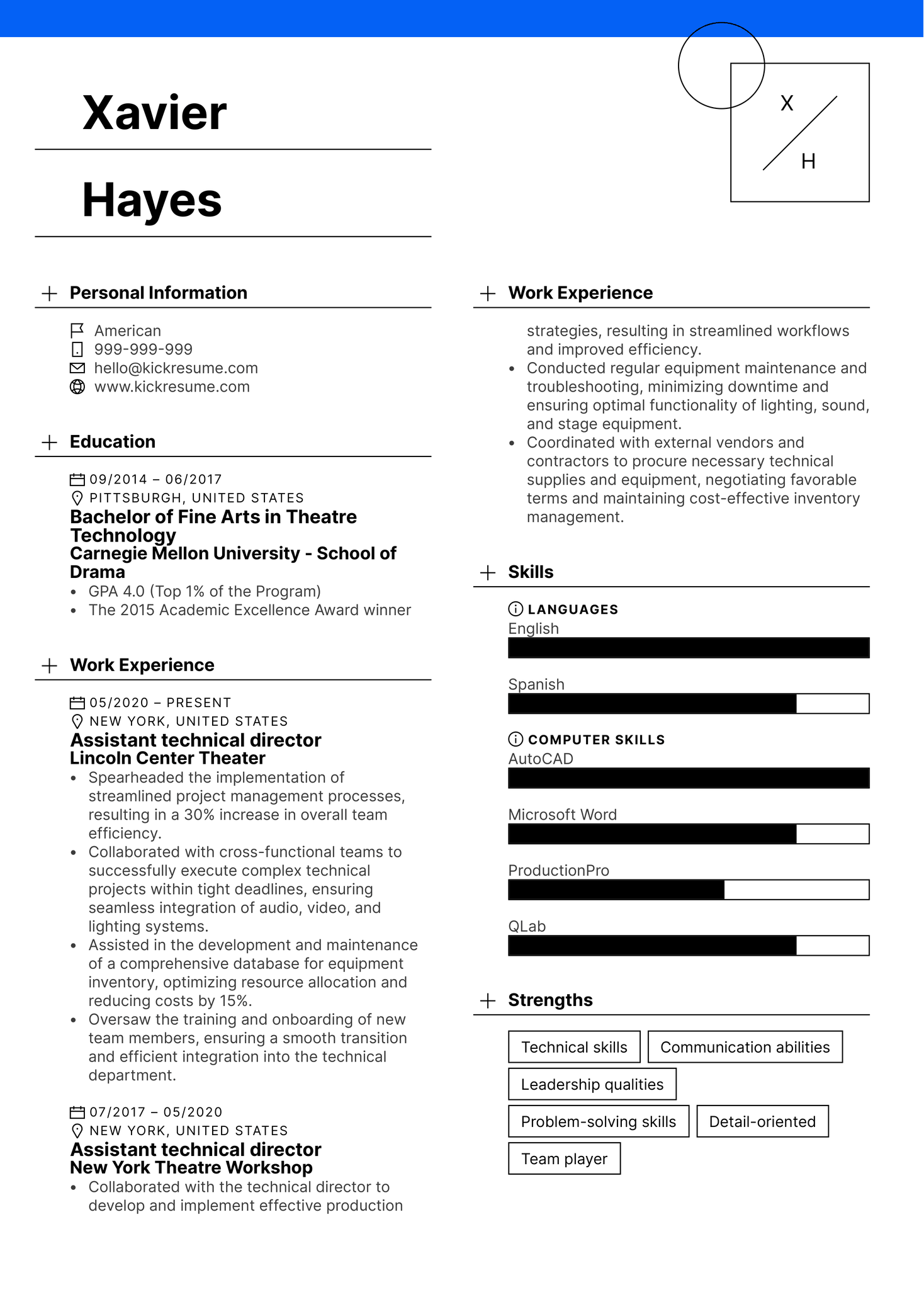 Assistant Technical Director Resume Sample