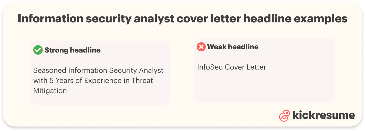 Information security analyst headline examples