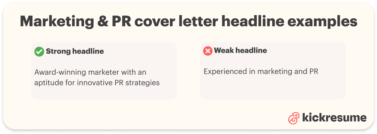 Marketing and PR headline examples