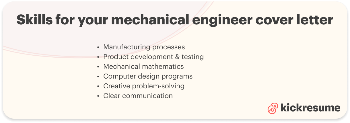 mechanical engineer skills examples