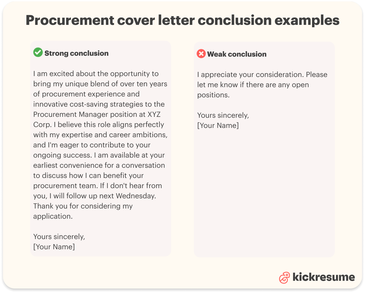 procurement cover letter conclusion examples