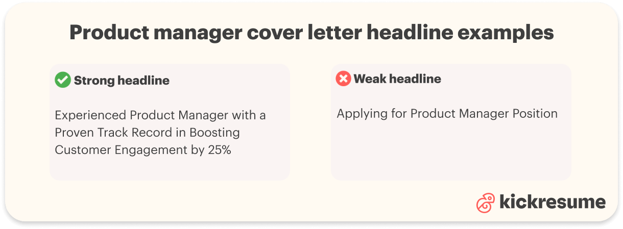 Product manager headline examples