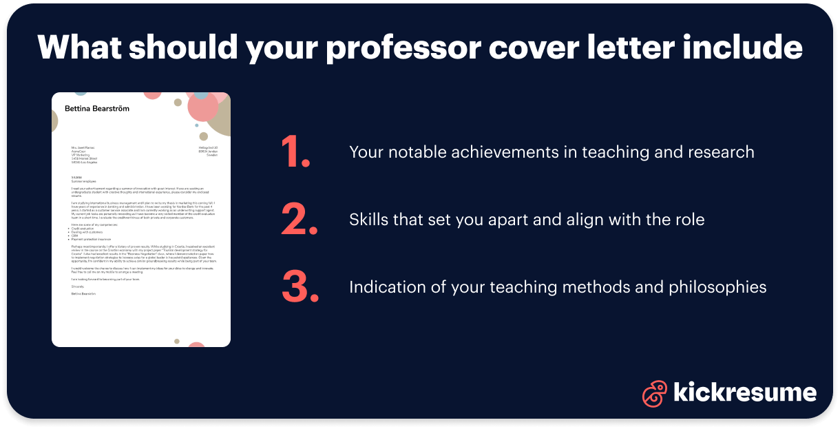 professor cover letter body paragraphs tips