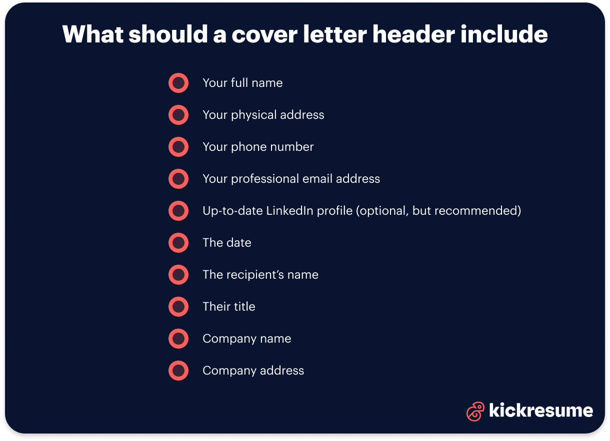 receptionist cover letter header tips