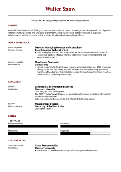 Cover-visibility cover letter template made by Kickresume cover letter builder