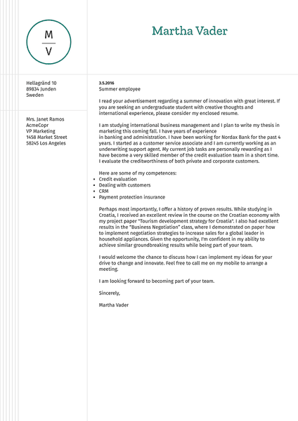 The “Classy” cover letter template impresses recruiters with its fine lines and simple elegance, perfectly capturing your professionalism.