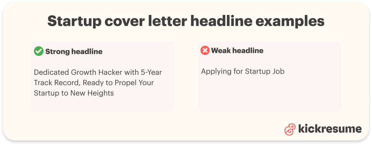 Startup headline examples