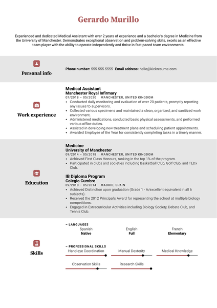 Medical Assistant Resume Example