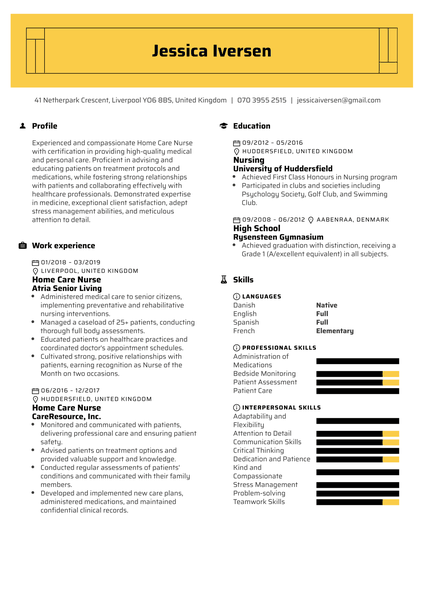 Home Care Nurse Resume Example