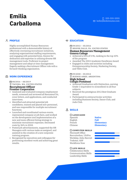 Recruitment Officer Resume Sample