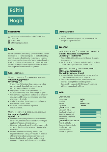 Onboarding Specialist Resume Sample