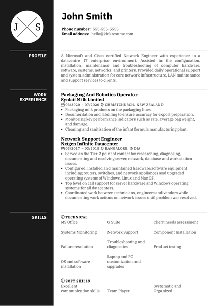 Principal Network Support Engineer Resume Sample