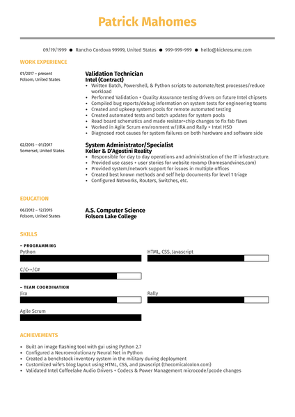 Systems Engineer Resume Sample