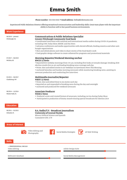 Public Relations Director at Palm Beach County Resume Sample