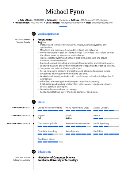 IT Support Specialist Resume Sample