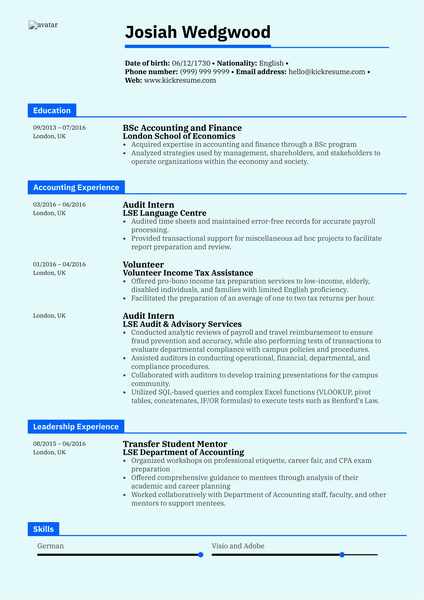 Graduate Accountant Resume Sample