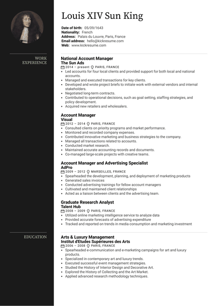 Advertising Account Manager Resume Sample