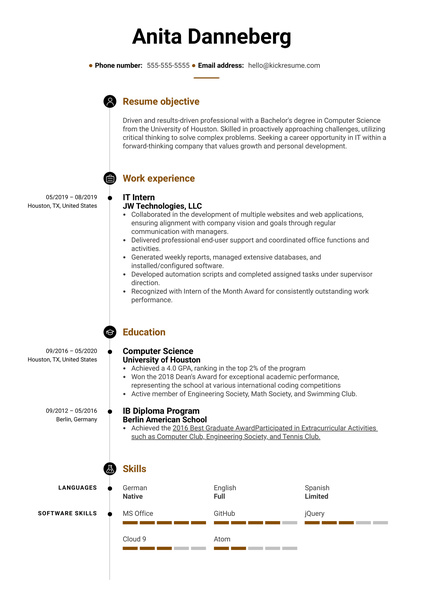 College Graduate Resume Template