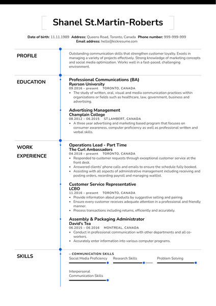 Operations Coordinator Resume Sample