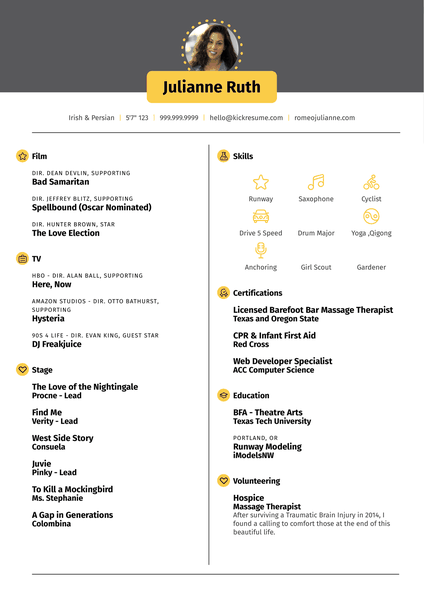 Acting Resume Template