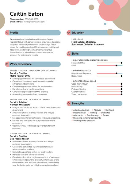 Williams-Sonoma Customer Service Resume Example