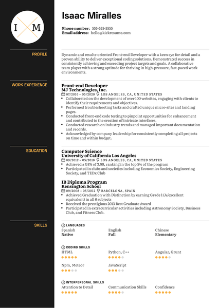 Skills on Resume Example