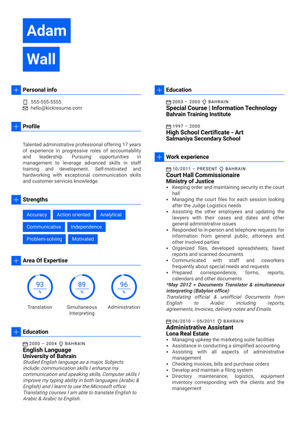 Manager at Kanoo Resume Sample