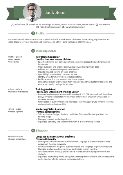 Assistant, Real Estate Agent Resume Example