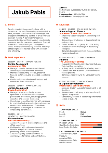 Senior Accountant Resume Template