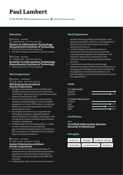 Enterprise Architect Resume Sample