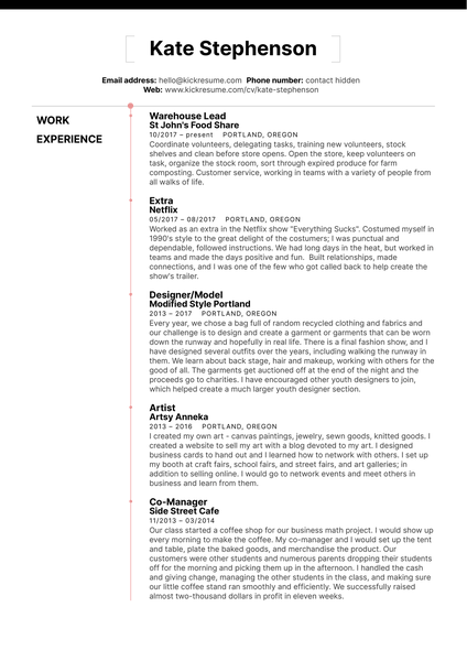 Starbucks Barista Resume Sample