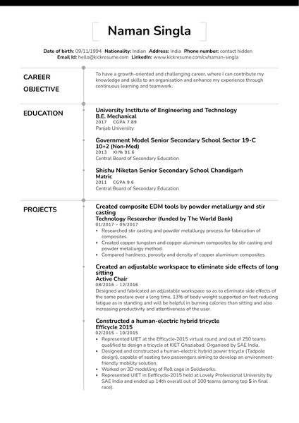 Technology Researcher at the the World Bank Resume Sample