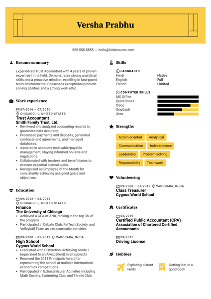 Trust Accountant Resume Example