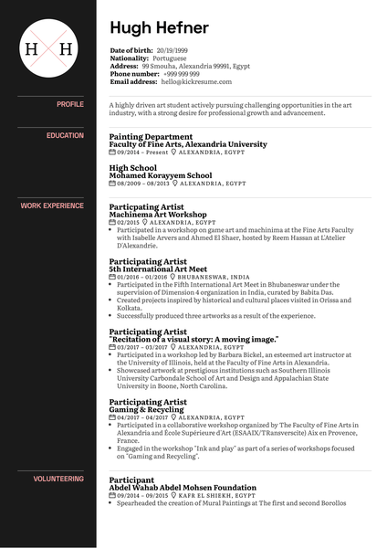 Art Curator CV Sample