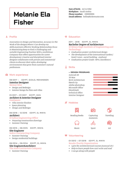 Architect Resume Sample