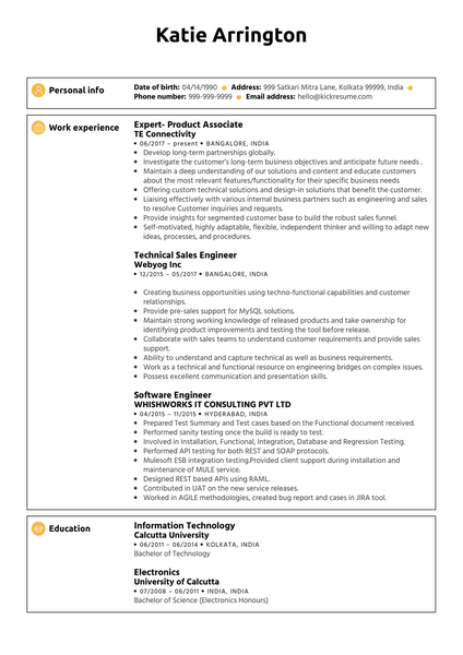 Product Analyst CV Example